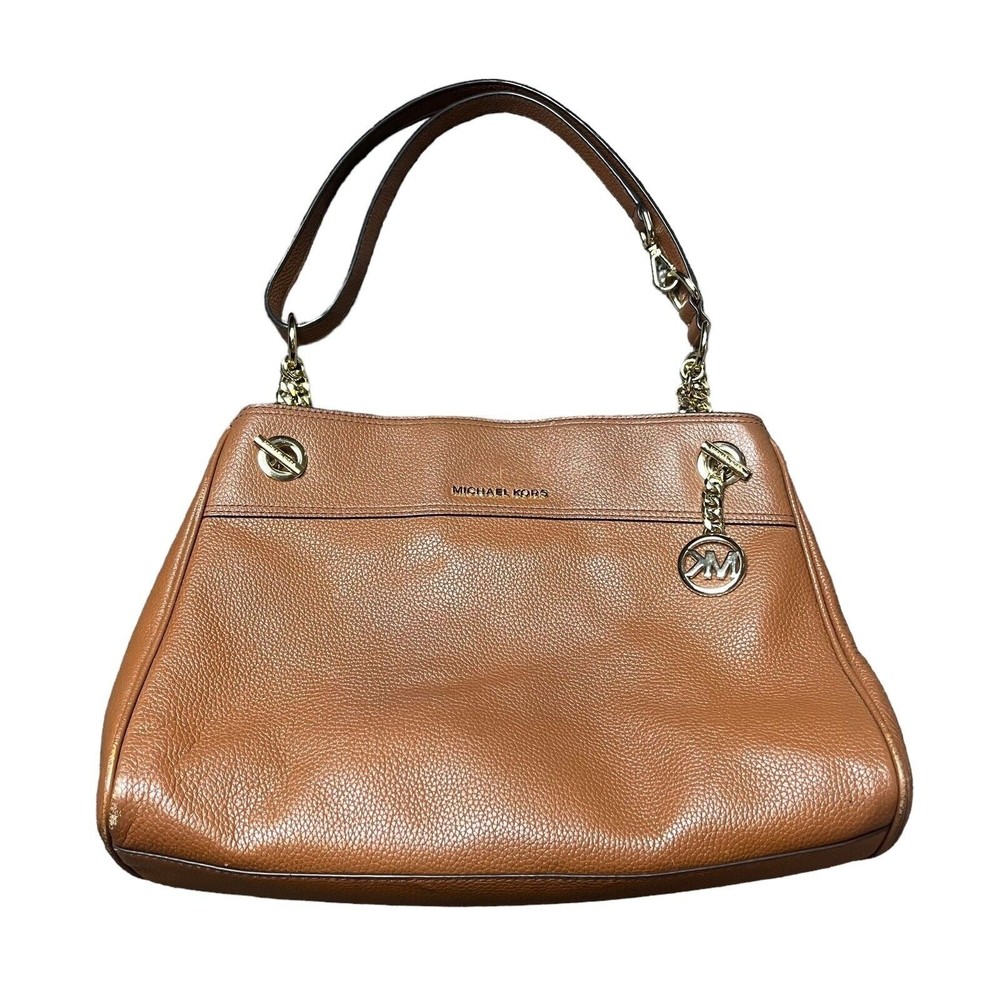 MICHAEL KORS Jet Set Chain Legacy Brown LG Shoulder Handbag Convertible Strap